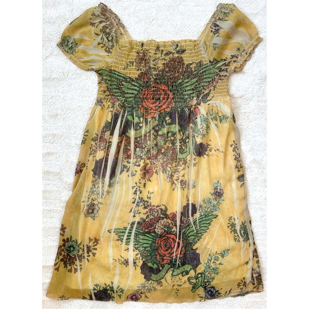 Julie’s Closet Y2K Yellow Floral Dress